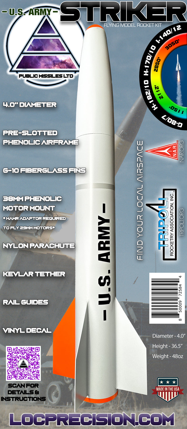 Model Rocket Shock Cords  Elastic, Nylon & More Shock Cords – LOC  Precision / Public Missiles Ltd.